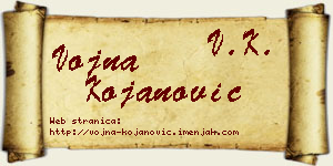 Vojna Kojanović vizit kartica